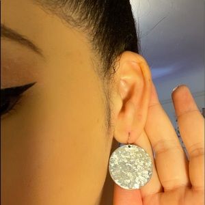 Silver Textured Earrings